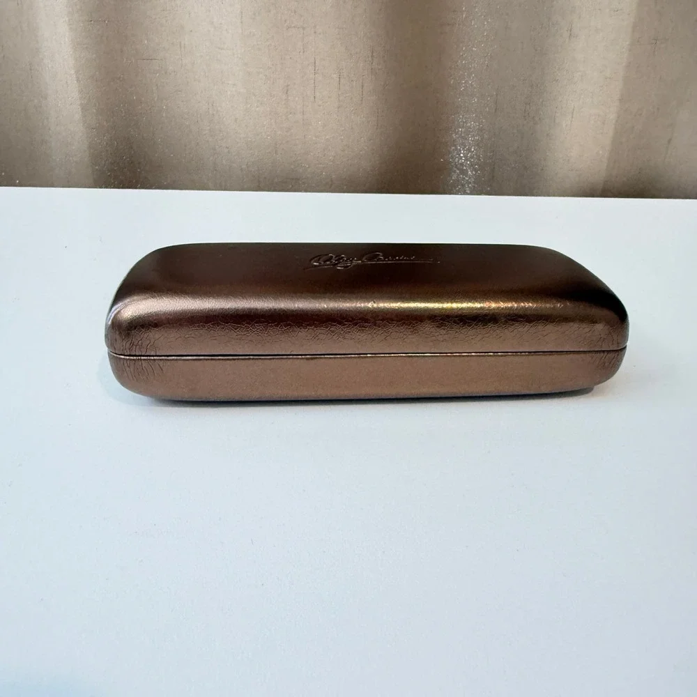 Oleg Cassini Metallic‎ Bronze Hard Shell Eyeglass Case Textured Designer Case